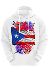 F071 Digitally Airbrush Painted Personalized Custom Puerto Rico Flag  Adult and Kids Hoodie Sweatshirt
