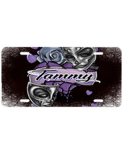 F072 Digitally Airbrush Painted Personalized Custom Drama faces    Auto License Plate Tag