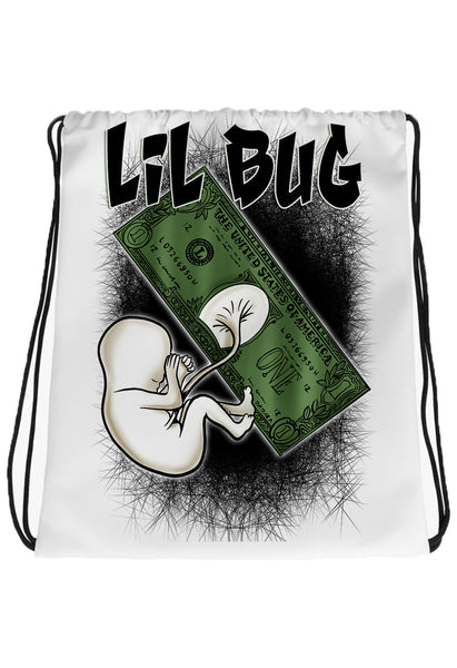 F073 Digitally Airbrush Painted Personalized Custom Baby Money  Drawstring Backpack.