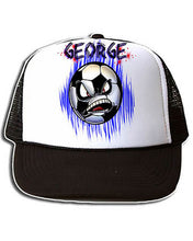 G002 Personalized Airbrush Soccer Ball Snapback Trucker Hat