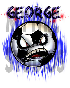 G002 Personalized Airbrush Soccer Ball Tee Shirt