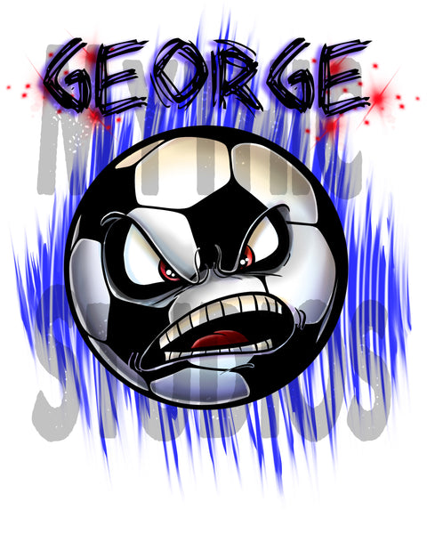 G002 Personalized Airbrush Soccer Ball Tee Shirt