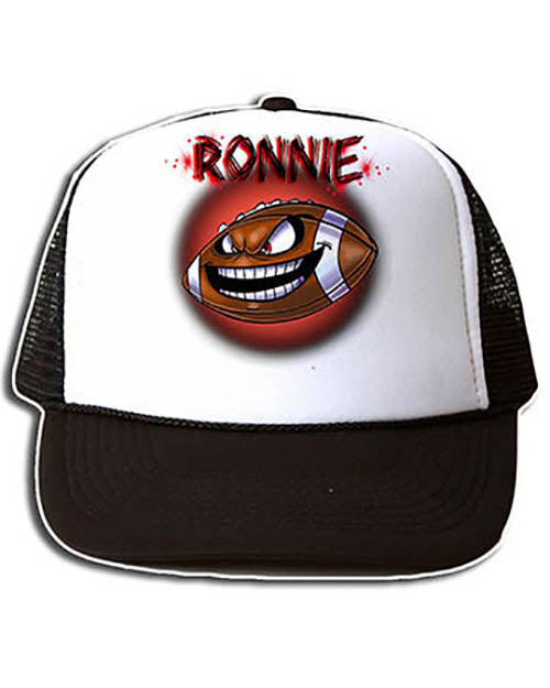 G003 Personalized Airbrush Football Snapback Trucker Hat