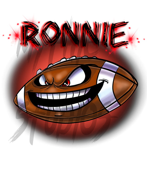 G003 Digitally Airbrush Painted Personalized Custom Football Mean Face Drawstring Backpack
