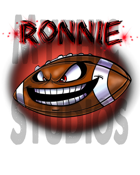 G003 Personalized Airbrush Football Tee Shirt