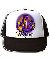G005 Personalized Airbrush Cheer Pom Pom Snapback Trucker Hat