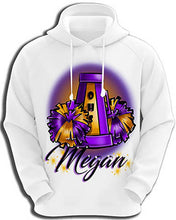 G005 Personalized Airbrush Cheer Pom Pom Hoodie Sweatshirt