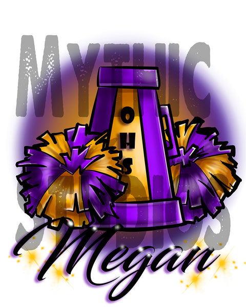 G005 Personalized Airbrush Cheer Pom Pom Ceramic Coaster