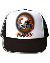 G006 Personalized Airbrush Football Helmet Snapback Trucker Hat