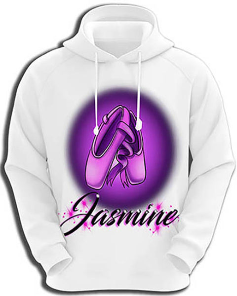 G008 Personalized Airbrush Ballet Shoes Hoodie Sweatshirt