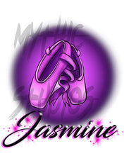 G008 Digitally Airbrush Painted Personalized Custom Ballet Shoes Dance Dancer Drawstring Backpack