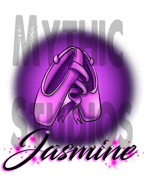 G008 Personalized Airbrush Ballet Shoes Hoodie Sweatshirt