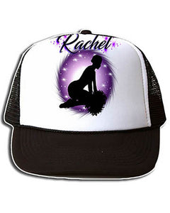 G010 Personalized Airbrush Cheerleader Snapback Trucker Hat