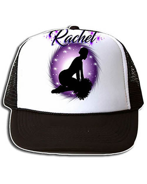 G010 Personalized Airbrush Cheerleader Snapback Trucker Hat