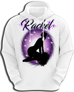 G010 Personalized Airbrush Cheerleader Hoodie Sweatshirt