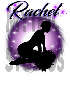 G010 Personalized Airbrush Cheerleader Hoodie Sweatshirt