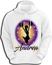 G011 Personalized Airbrush Cheer Pom Pom Hoodie Sweatshirt