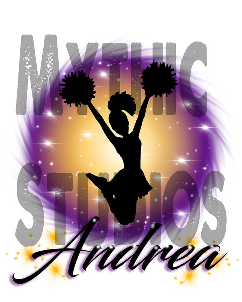 G011 Personalized Airbrush Cheer Pom Pom Ceramic Coaster