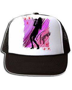 G014 Personalized Airbrush Singer Musician Snapback Trucker Hat
