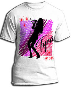 G014 Personalized Airbrush Singer Musician Tee Shirt