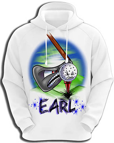 G016 Personalized Airbrush Golfing Hoodie Sweatshirt