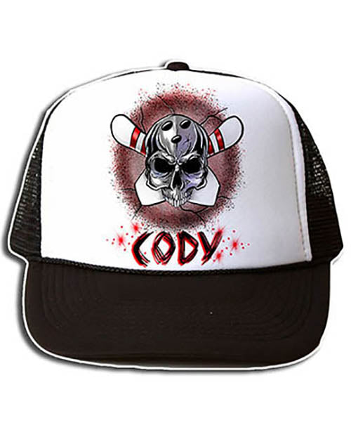 G017 Personalized Airbrush Bowling Snapback Trucker Hat