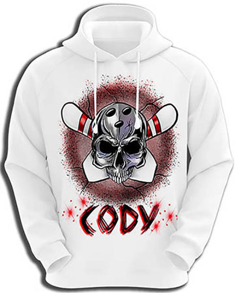 G017 Personalized Airbrush Bowling Hoodie Sweatshirt