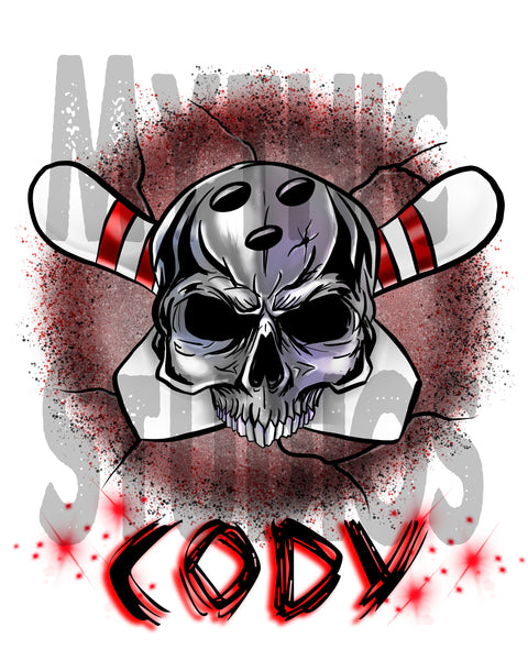 G017 Personalized Airbrush Bowling Hoodie Sweatshirt