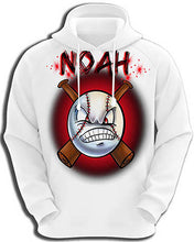 G020 Personalized Airbrush Baseball Hoodie Sweatshirt