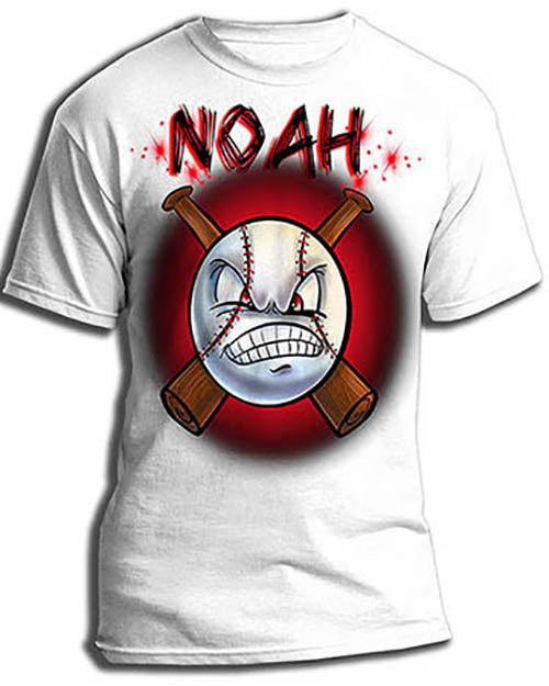 G020 Personalized Airbrush Baseball Tee Shirt