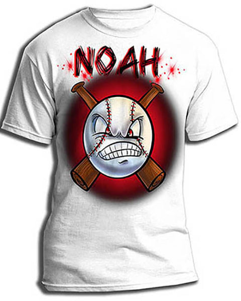 G020 Personalized Airbrush Baseball Tee Shirt