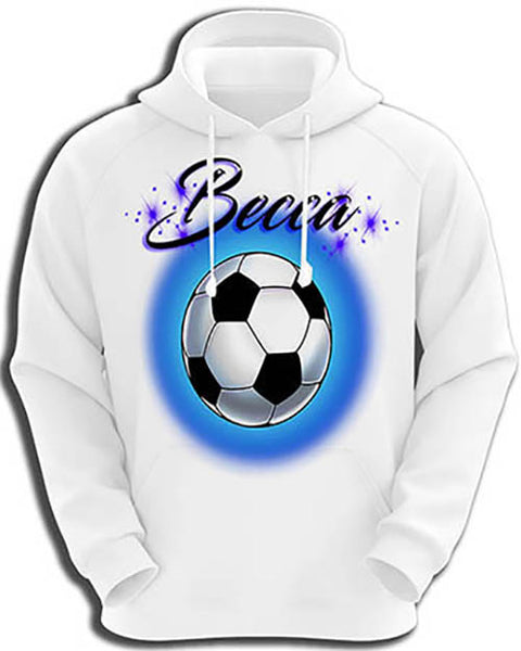 G022 Personalized Airbrush Soccer Ball Hoodie Sweatshirt