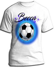 G022 Personalized Airbrush Soccer Ball Tee Shirt