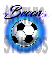 G022 Personalized Airbrush Soccer Ball Tee Shirt
