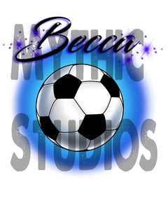 G022 Personalized Airbrush Soccer Ball License Plate Tag