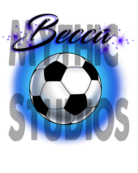 G022 Personalized Airbrush Soccer Ball License Plate Tag