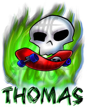 G023 Digitally Airbrush Painted Personalized Custom Zero Skateboard Skull Drawstring Backpack