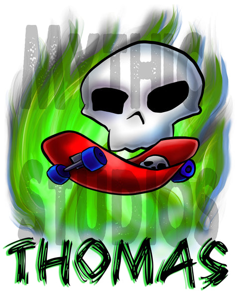 G023 Personalized Airbrush Skateboarding Ceramic Coaster
