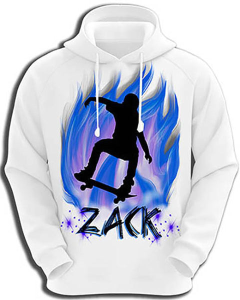 G024 Personalized Airbrush Skateboarding Hoodie Sweatshirt