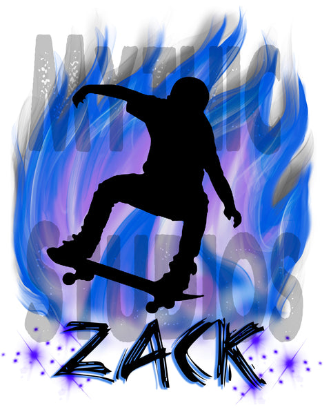 G024 Personalized Airbrush Skateboarding Hoodie Sweatshirt