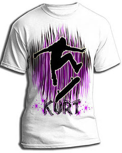 G025 Personalized Airbrush Skater Tee Shirt