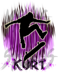 G025 Digitally Airbrush Painted Personalized Custom Skater Drawstring Backpack