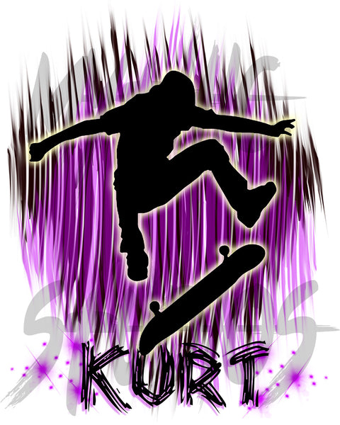 G025 Digitally Airbrush Painted Personalized Custom Skater Drawstring Backpack