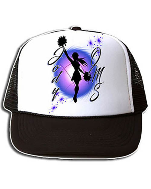 G026 Personalized Airbrush Cheer Snapback Trucker Hat