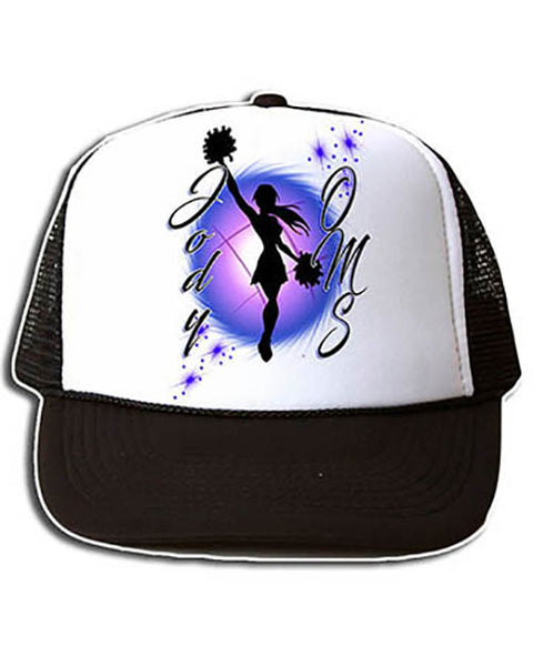 G026 Personalized Airbrush Cheer Snapback Trucker Hat