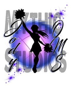G026 Personalized Airbrush Cheer License Plate Tag