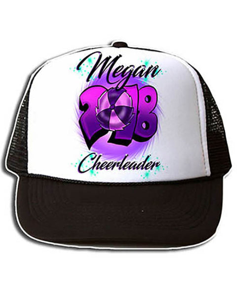 G027 Personalized Airbrush Cheerleading Snapback Trucker Hat