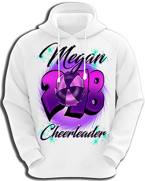 G027 Personalized Airbrush Cheerleading Hoodie Sweatshirt
