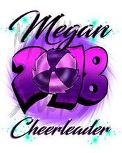 G027 Digitally Airbrush Painted Personalized Custom Cheerleading Drawstring Backpack
