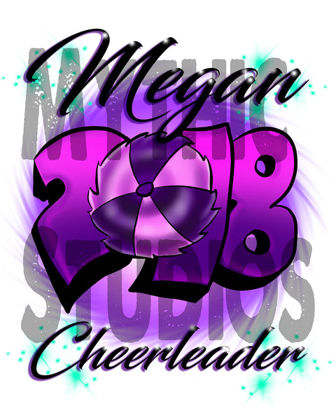G027 Personalized Airbrush Cheerleading License Plate Tag